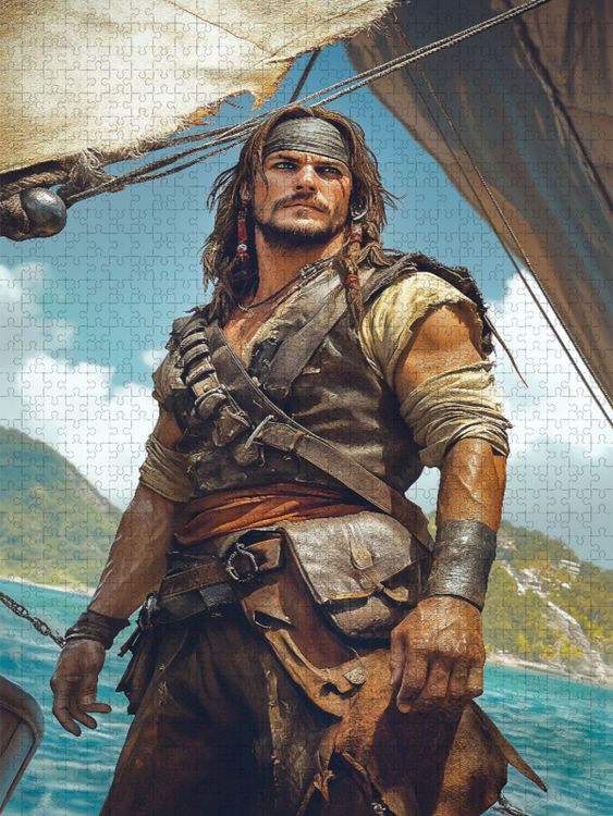 Produktbild: CALVENDO Puzzle er Kapit&auml;n riss das Steuerrad herum - hinter ihnen brach die H&ouml;lle los | 1000 Teile Lege-Gr&ouml;&szlig;e 64x48cm Foto-Puzzle f&uuml;r gl&uuml;ckliche Stunden