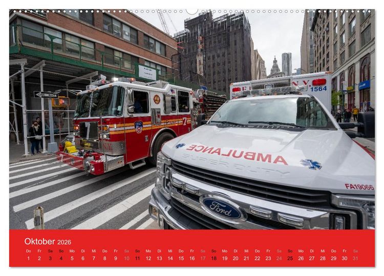 Produktbild: Feuerwehr New York - Heart of the City (hochwertiger Premium Wandkalender 2026 DIN A2 quer), Kunstdruck in Hochglanz