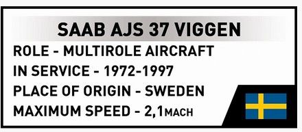 Produktbild: COBI Armed Forces 5911 - Saab AJS 37 Viggen, Bausatz 1:48, 911 Klemmbausteine