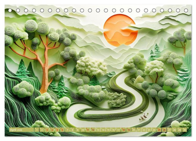 Produktbild: Kunstvolle Horizonte (Tischkalender 2026 DIN A5 quer), CALVENDO Monatskalender