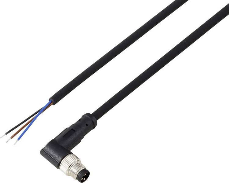 Produktbild: TRU COMPONENTS TC-13751852 Anschlussleitung M8 x 1 Stecker, gewinkelt 5 m Polzahl Sensoren: 3 1 St.