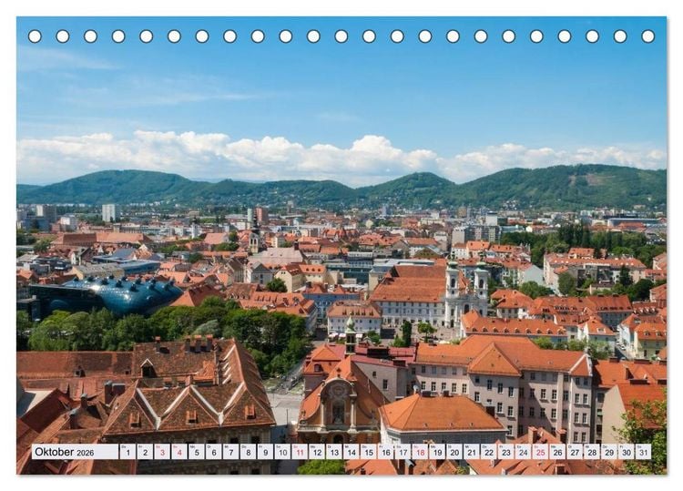 Produktbild: Geliebtes Graz. Schmuckst&uuml;ck und Herzensstadt (Tischkalender 2026 DIN A5 quer), CALVENDO Monatskalender