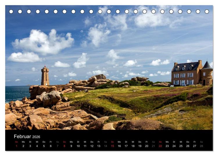 Produktbild: Bretagne - Fotoreise von der Cote de Granit Rose zur Ile de Brehat (Tischkalender 2026 DIN A5 quer), CALVENDO Monatskalender