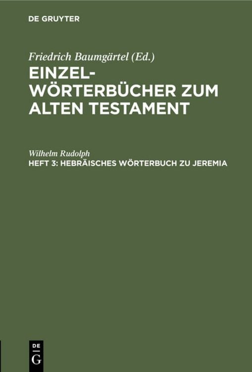 Produktbild: Hebr&auml;isches W&ouml;rterbuch zu Jeremia