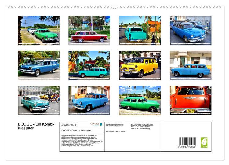 Produktbild: DODGE - Ein Kombi-Klassiker (hochwertiger Premium Wandkalender 2026 DIN A2 quer), Kunstdruck in Hochglanz
