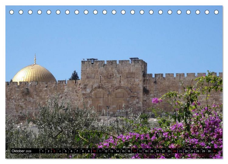 Produktbild: Jerusalem - die Goldene Stadt (Tischkalender 2026 DIN A5 quer), CALVENDO Monatskalender