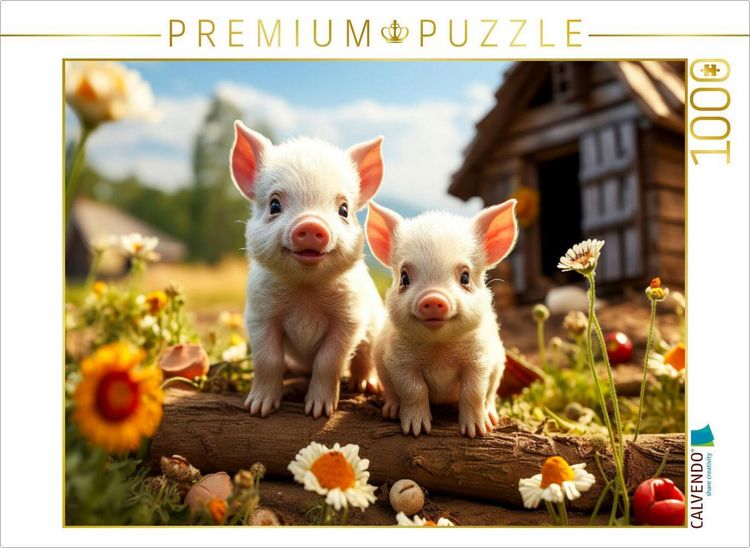 Produktbild: CALVENDO Puzzle Ferkel, hier drau&szlig;en gibt es viel zu erleben | 1000 Teile Lege-Gr&ouml;&szlig;e 64x48cm Foto-Puzzle f&uuml;r gl&uuml;ckliche Stunden