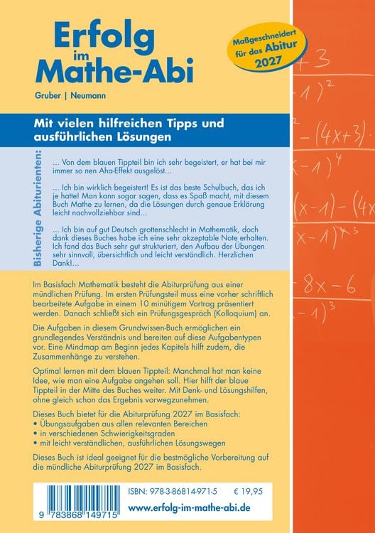 Produktbild: Erfolg im Mathe-Abi 2027 Grundwissen Basisfach Baden-W&uuml;rttemberg