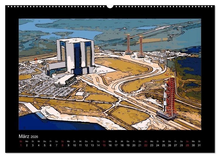 Produktbild: Landing On The Moon Like A Cartoon (hochwertiger Premium Wandkalender 2026 DIN A2 quer), Kunstdruck in Hochglanz