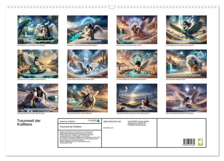 Produktbild: Traumwelt der Krafttiere (Wandkalender 2027 DIN A2 quer), CALVENDO Monatskalender