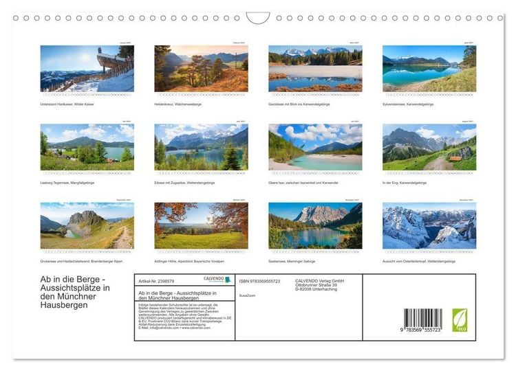 Produktbild: Ab in die Berge - Aussichtspl&auml;tze in den M&uuml;nchner Hausbergen (Wandkalender 2027 DIN A3 quer), CALVENDO Monatskalender