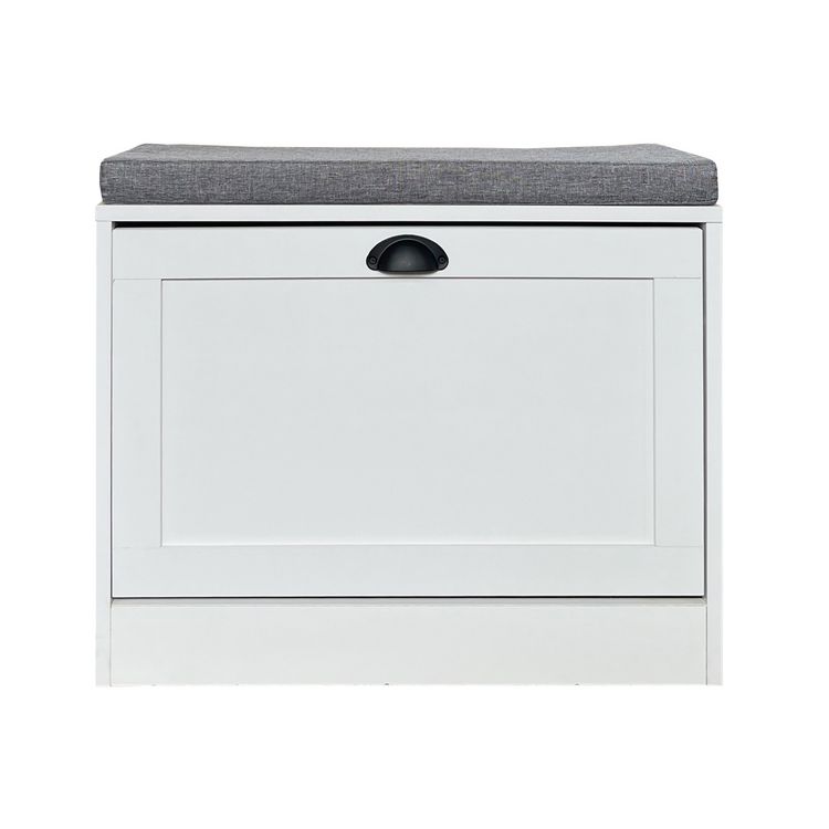 Produktbild: HTI-Living Schuhschrank Thekla 1 Klappe 60 cm Wei&szlig; mit Sitzkissen