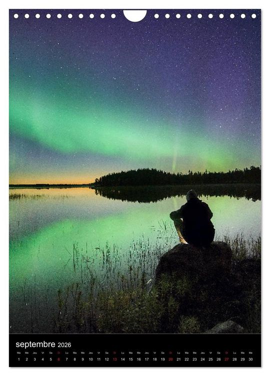 Produktbild: Aurora Borealis en Scandinavie (Calendrier mural 2026 DIN A4 horizontal), CALVENDO calendrier mensuel