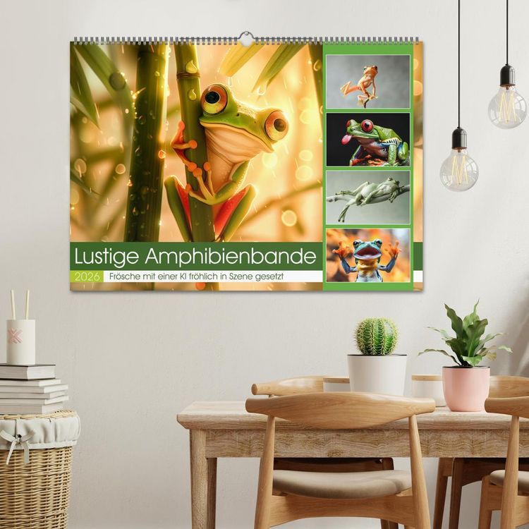 Produktbild: Lustige Amphibienbande (Wandkalender 2026 DIN A2 quer), CALVENDO Monatskalender