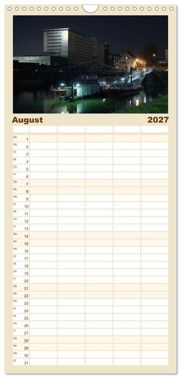 Produktbild: Familienplaner 2027 - K&ouml;ln bei Nacht mit 5 Spalten (Wandkalender, 21 x 45 cm) CALVENDO
