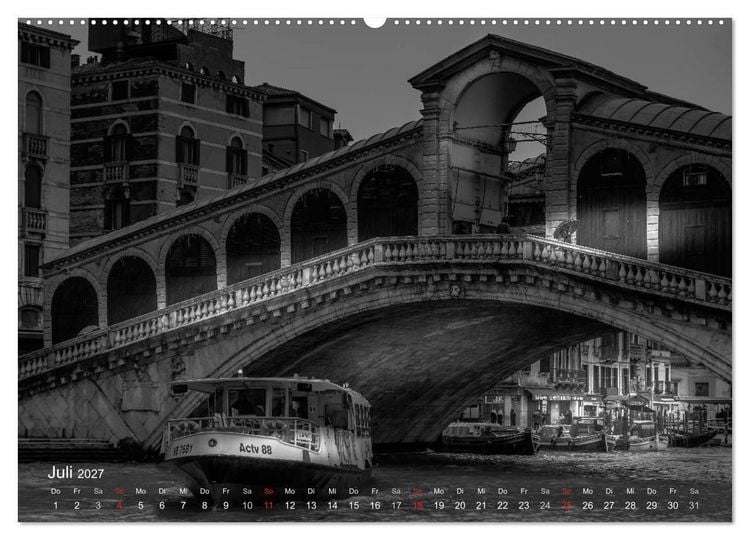 Produktbild: Venedig - Licht und Schatten (hochwertiger Premium Wandkalender 2027 DIN A2 quer), Kunstdruck in Hochglanz
