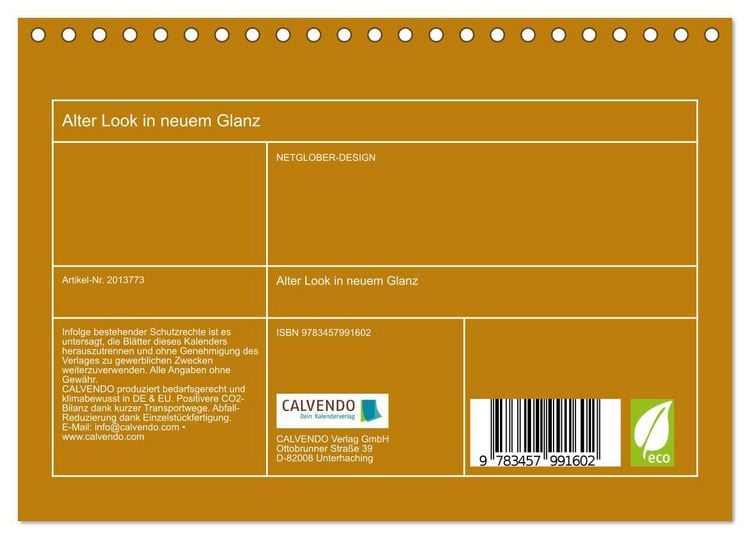 Produktbild: Alter Look in neuem Glanz (Tischkalender 2026 DIN A5 quer), CALVENDO Monatskalender