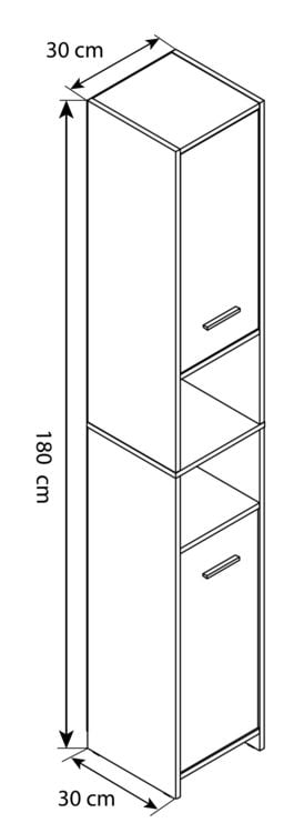 Produktbild: Holz Badm&ouml;bel Bad Hochschrank Badschrank Zalo