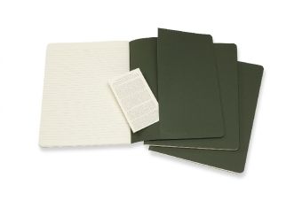 Produktbild: MOLESKINE CAHIER XL, 3ER SET, LINIERT, KARTONEINBAND, MYRTENGR&Uuml;N