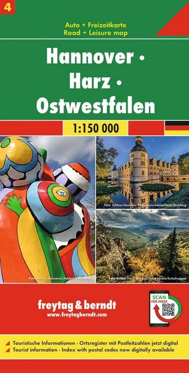 Produktbild: Freytag & berndt Stra&szlig;enkarte Hannover - Harz - Ostwestfalen 1:150.000