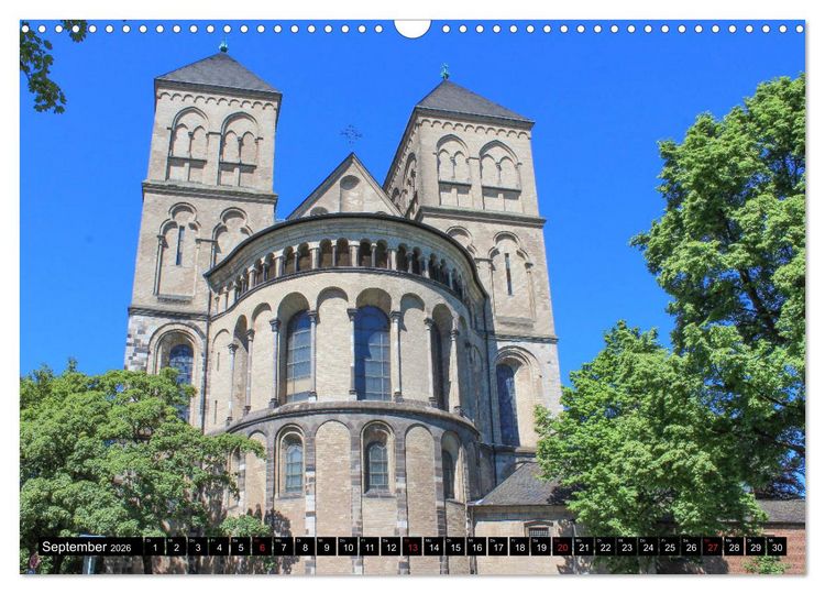 Produktbild: Kirchen in K&ouml;ln - Heilige St&auml;tten und imposante Bauten (Wandkalender 2026 DIN A3 quer), CALVENDO Monatskalender