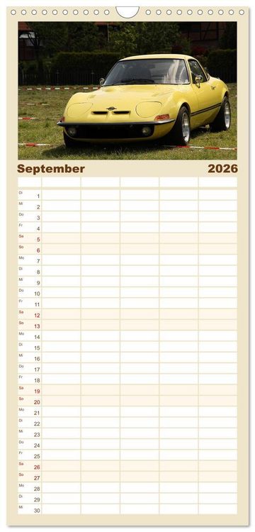 Produktbild: Familienplaner 2026 - Opel GT Der Kalender mit 5 Spalten (Wandkalender, 21 x 45 cm) CALVENDO