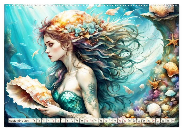 Produktbild: La muse de Pos&eacute;idon (Calendrier mural 2026 DIN A2 vertical) calendrier de bureau