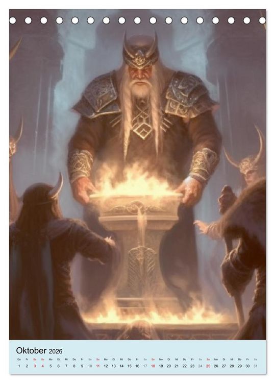 Produktbild: Fantasy Krieger. B&auml;renk&auml;mpfer aus dem Norden (Tischkalender 2026 DIN A5 hoch), CALVENDO Monatskalender