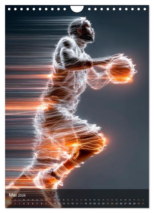 Produktbild: Basketball - Die visuelle Kraft des Sports (Wandkalender 2026 DIN A4 hoch), CALVENDO Monatskalender
