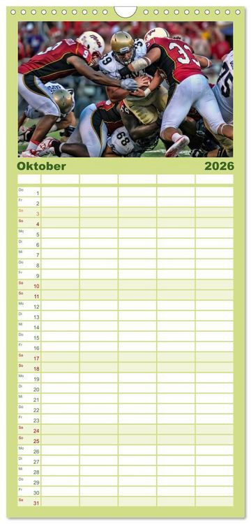 Produktbild: Familienplaner 2026 - American Football - athletisch und riskant mit 5 Spalten (Wandkalender, 21 x 45 cm) CALVENDO
