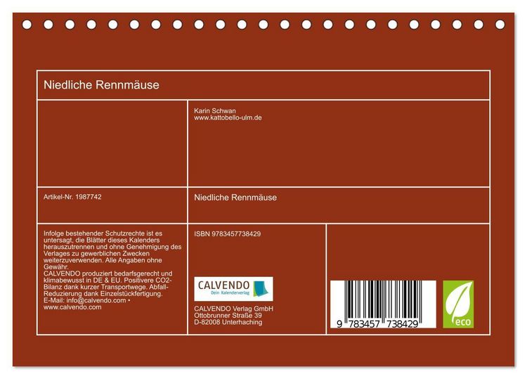Produktbild: Niedliche Rennm&auml;use (Tischkalender 2026 DIN A5 quer), CALVENDO Monatskalender
