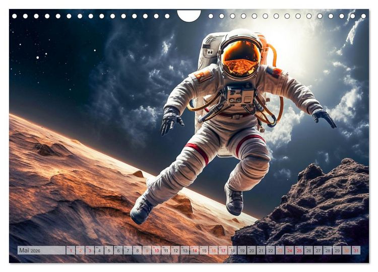 Produktbild: Astronaut - Unterwegs in der Galaxie (Wandkalender 2026 DIN A4 quer), CALVENDO Monatskalender