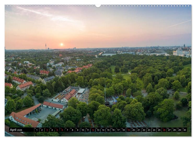 Produktbild: Mein M&uuml;nchen aus der Luft (hochwertiger Premium Wandkalender 2026 DIN A2 quer), Kunstdruck in Hochglanz