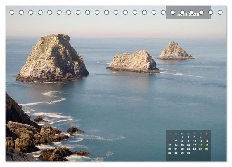 Produktbild: Bretagne Beaux sites du Finist&egrave;re (Calendrier de bureau 2026 DIN A5 vertical), CALVENDO calendrier mensuel