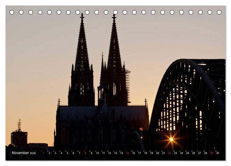 Produktbild: K&Ouml;LN AUSBLICK - RHEINBLICK (Tischkalender 2026 DIN A5 quer), CALVENDO Monatskalender
