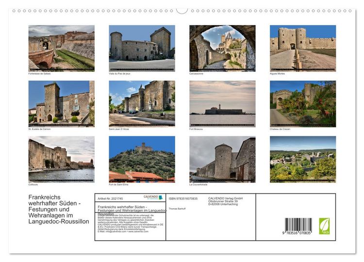 Produktbild: Frankreichs wehrhafter S&uuml;den - Festungen und Wehranlagen im Languedoc-Roussillon (hochwertiger Premium Wandkalender 2026 DIN A2 quer), Kunstdruck in Hochglanz