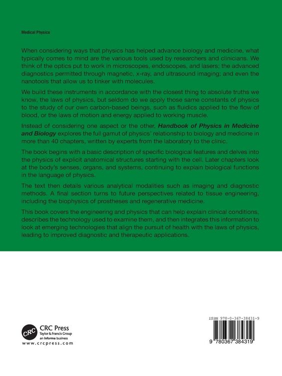 Produktbild: Handbook of Physics in Medicine and Biology