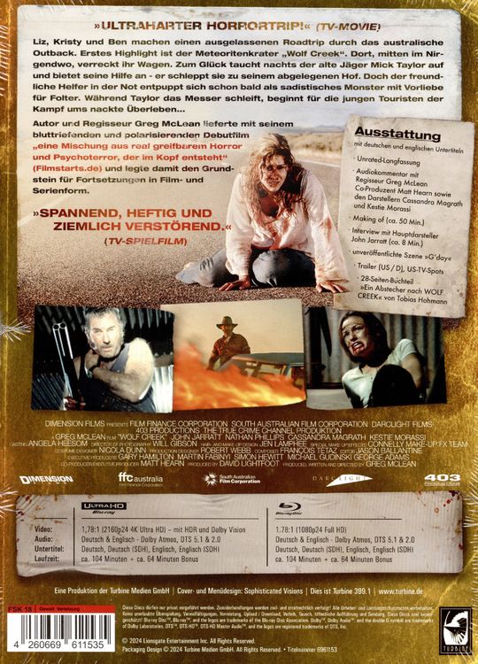 Produktbild: Wolf Creek - 2-Disc Mediabook B (4K Ultra HD Blu-ray + Blu-ray)