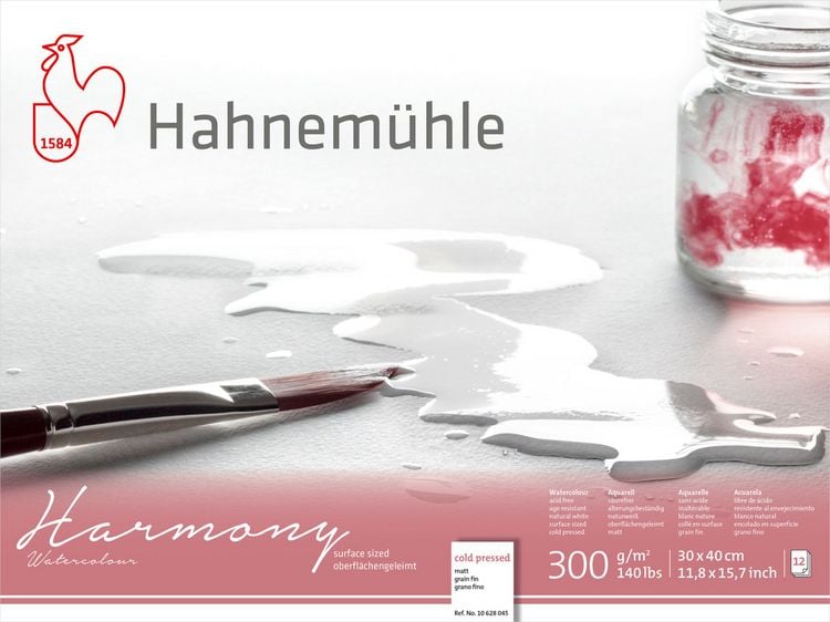 Produktbild: Hahnem&uuml;hle Papier Harmony Watercolour, 30 x 40 cm, 300 g/m&sup2;