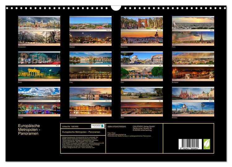 Produktbild: Europ&auml;ische Metropolen - Panoramen (Wandkalender 2026 DIN A3 quer), CALVENDO Monatskalender