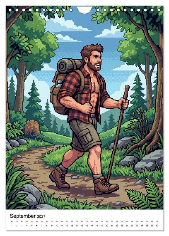 Produktbild: 8-Bit Adonis &ndash; Das Jahr in Pixeln (Wandkalender 2027 DIN A4 hoch), CALVENDO Monatskalender
