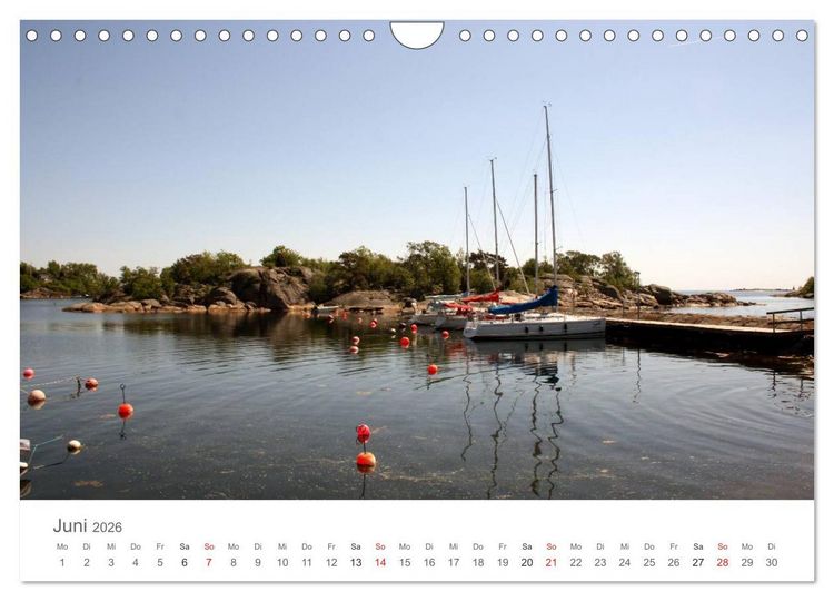 Produktbild: Segelboote in S&uuml;dschwedens Sch&auml;ren (Wandkalender 2026 DIN A4 quer), CALVENDO Monatskalender