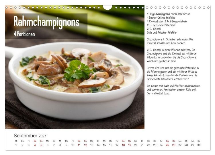 Produktbild: Fleischlos gl&uuml;cklich - 12 Foodfotos mit leckeren Rezepten (Wandkalender 2027 DIN A3 quer), CALVENDO Monatskalender