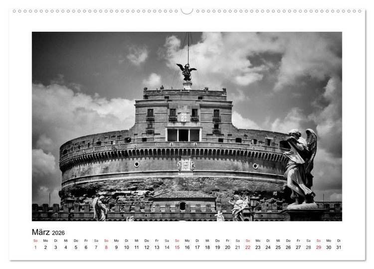 Produktbild: ROM Monochrom (hochwertiger Premium Wandkalender 2026 DIN A2 quer), Kunstdruck in Hochglanz