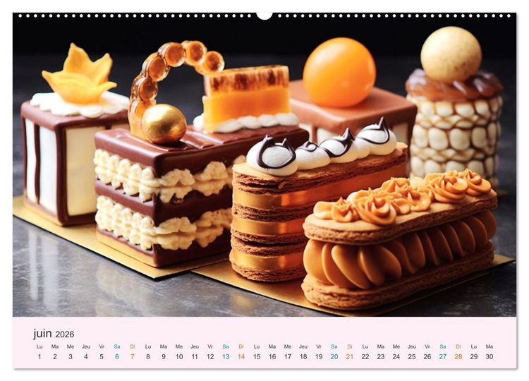 Produktbild: Les d&eacute;lices du temps (Calendrier mural 2026 DIN A2 vertical) calendrier de bureau
