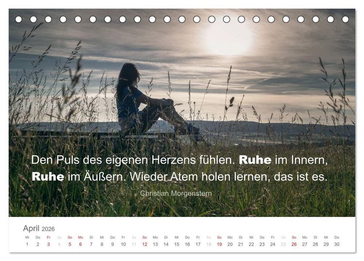 Produktbild: Zauberhafte Spr&uuml;che - Bunte Seelenbl&uuml;ten (Tischkalender 2026 DIN A5 quer), CALVENDO Monatskalender
