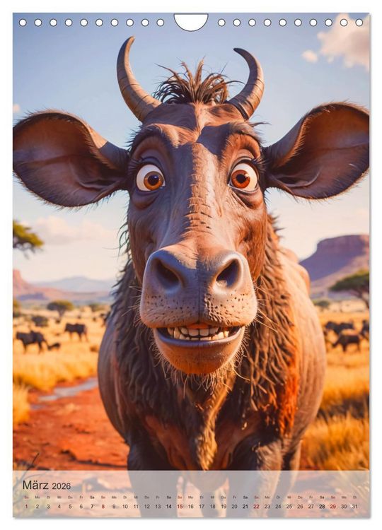 Produktbild: Wild und Knuffig &ndash; Knuddelsafari durch Afrika (Wandkalender 2026 DIN A4 hoch), CALVENDO Monatskalender