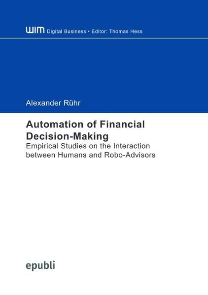 Produktbild: Automation of Financial Decision-Making