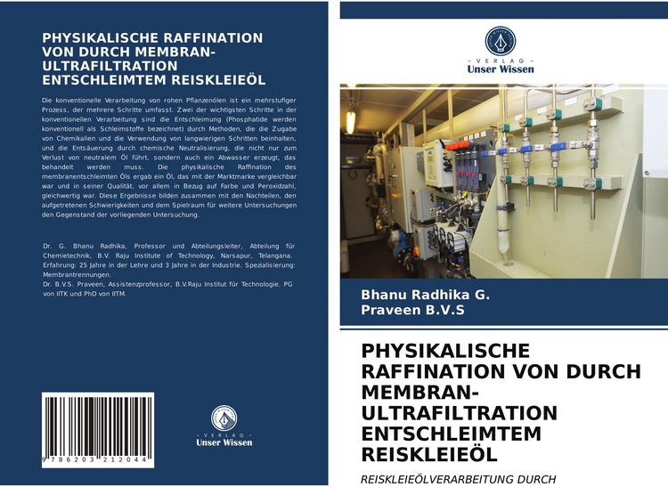 Produktbild: Physikalische Raffination von Durch Membran-Ultrafiltration Entschleimtem Reiskleie&ouml;l