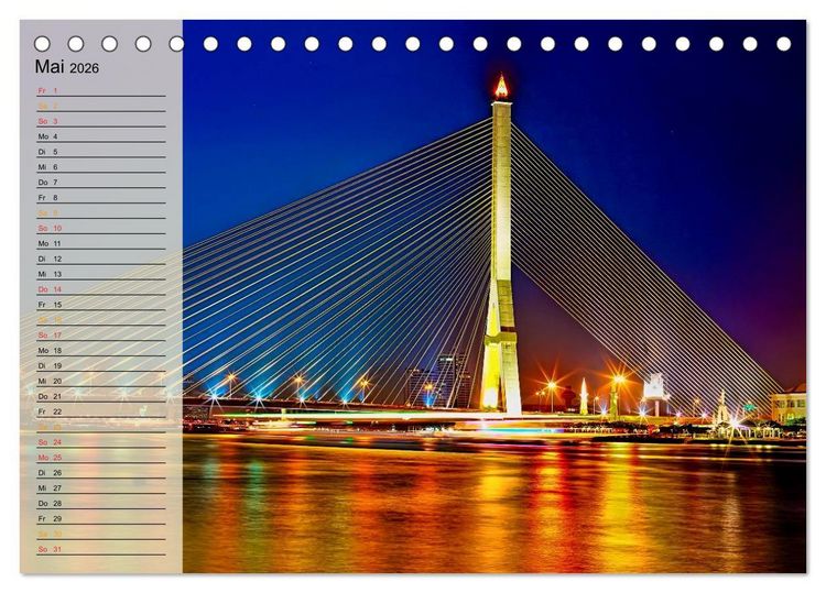 Produktbild: Bangkok - K&ouml;nigreich Thailand (Tischkalender 2026 DIN A5 quer), CALVENDO Monatskalender